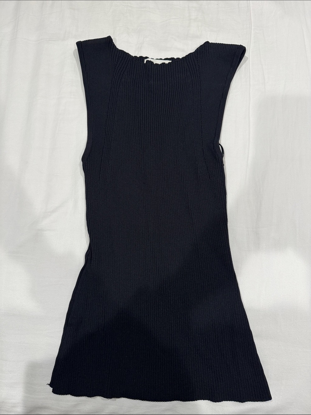 DISSH Black Ribbed Sleeveless Midi Dress